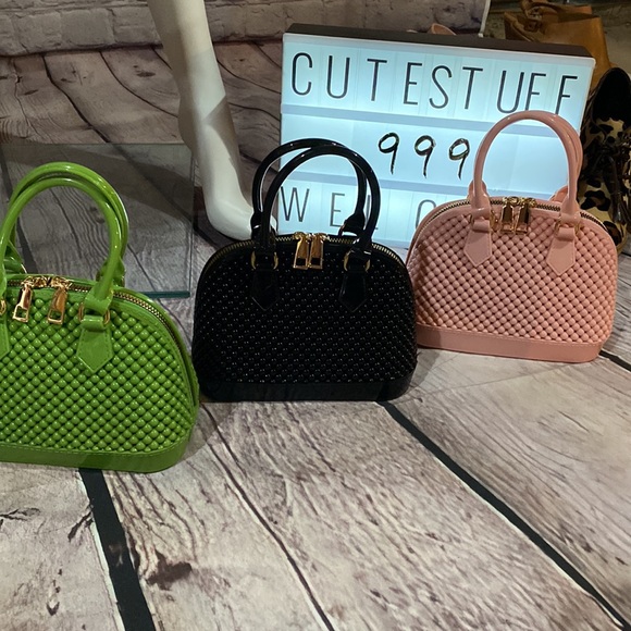 Black Cute mini alma style Rubber handbag - Picture 3 of 9